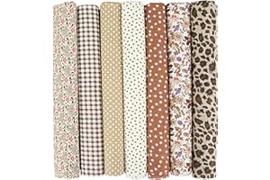 7pcs Fat Quarters Fabric Bundles - 50x50cm Precut Cotton for Quilting, Sewing & DIY Crafts - Soft, Durable Spring & Easter Pa