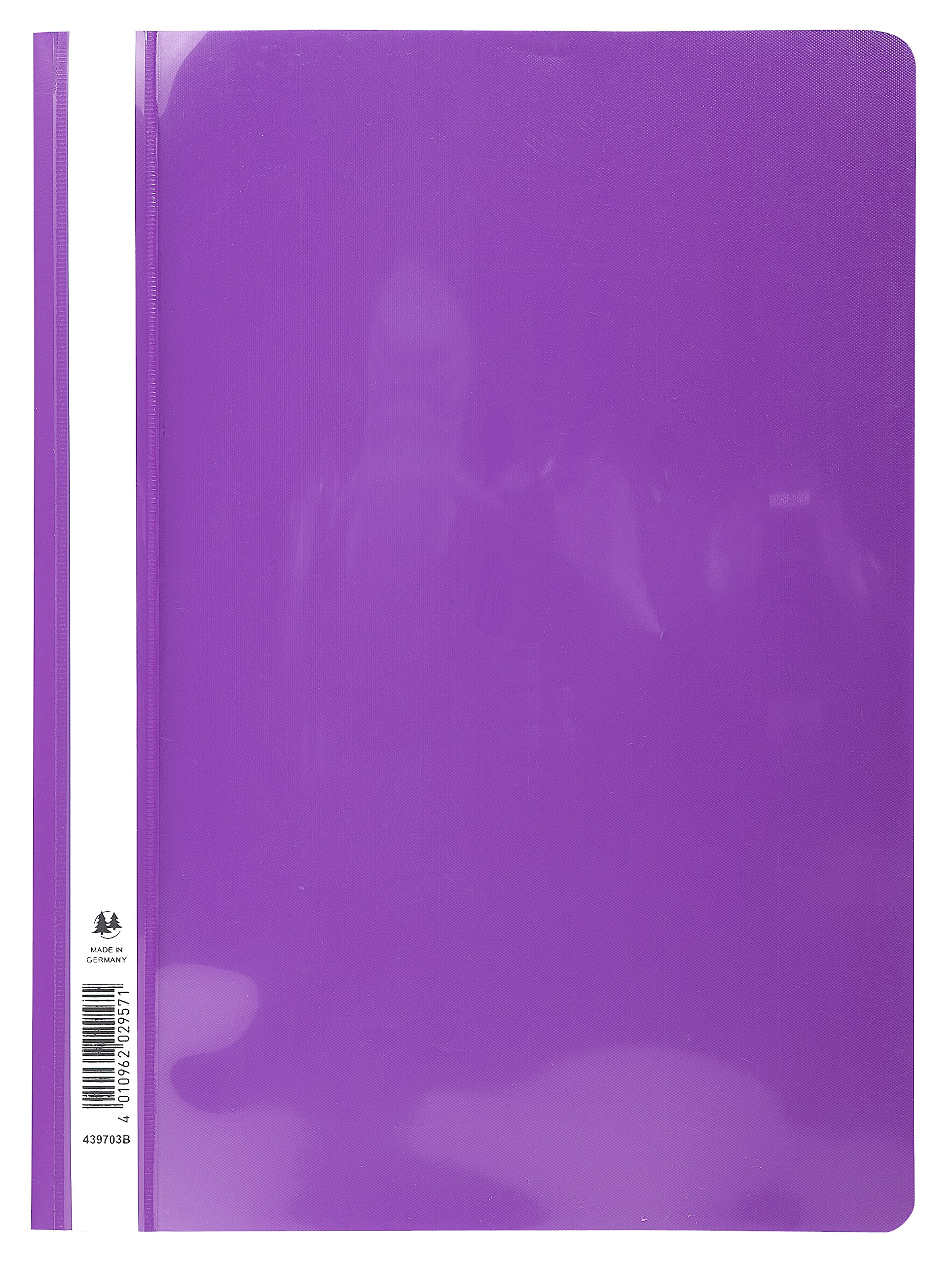 Exacompta - Ref 439718B - PVC Transfer File - Suitable for Holding A4+ Documents, Transparent PVC Cover to Identify Contents, Holds Approx. 100 Sheets - Purple (Pack of 25)