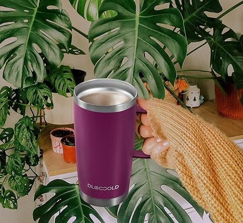 DLOCCOLD Insulated Coffee Mug with Handle Stainless Steel Travel Coffee Cup  with Lid Spill Proof Reusable Thermos Coffee Cups for Men Women Car Cup  holder Friendly (Purple, 20 oz) in Kenya |