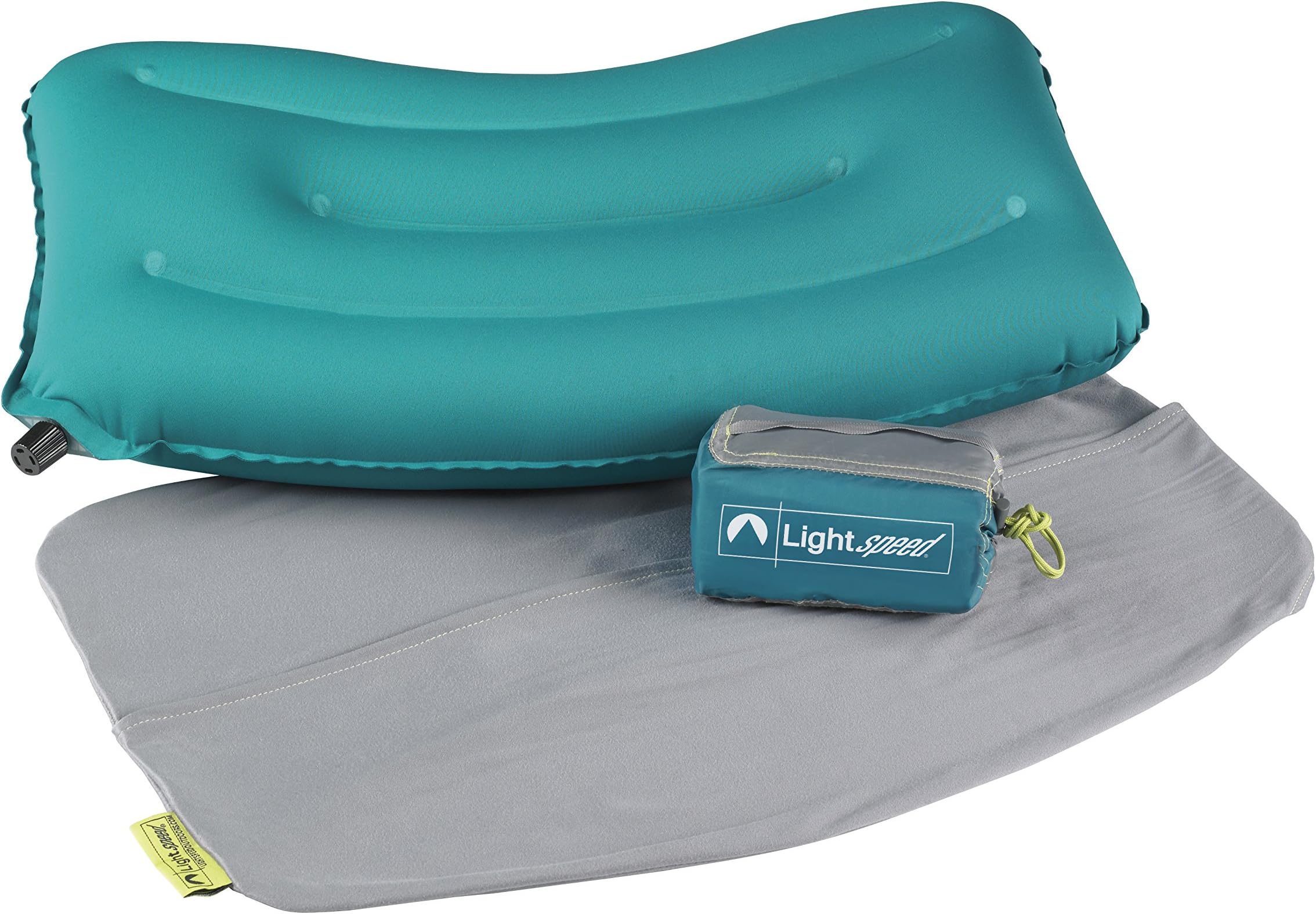 Lightspeed Outdoors Inflatable Travel & Camp Pillow, Teal/Grey
