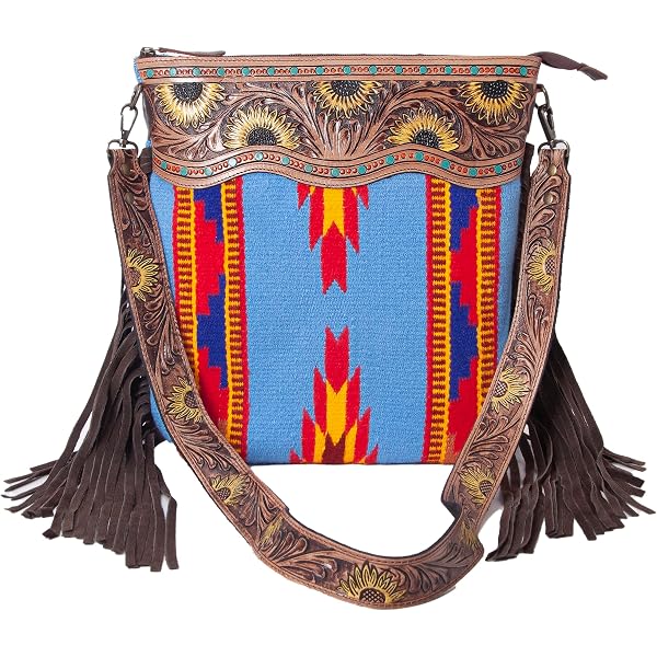 Vintage American Darling Backpack Hand Tooled Saddle Blanket Genuine Leather American Darling Cowhide & Hand Tooled Leather Backpack  main image 3