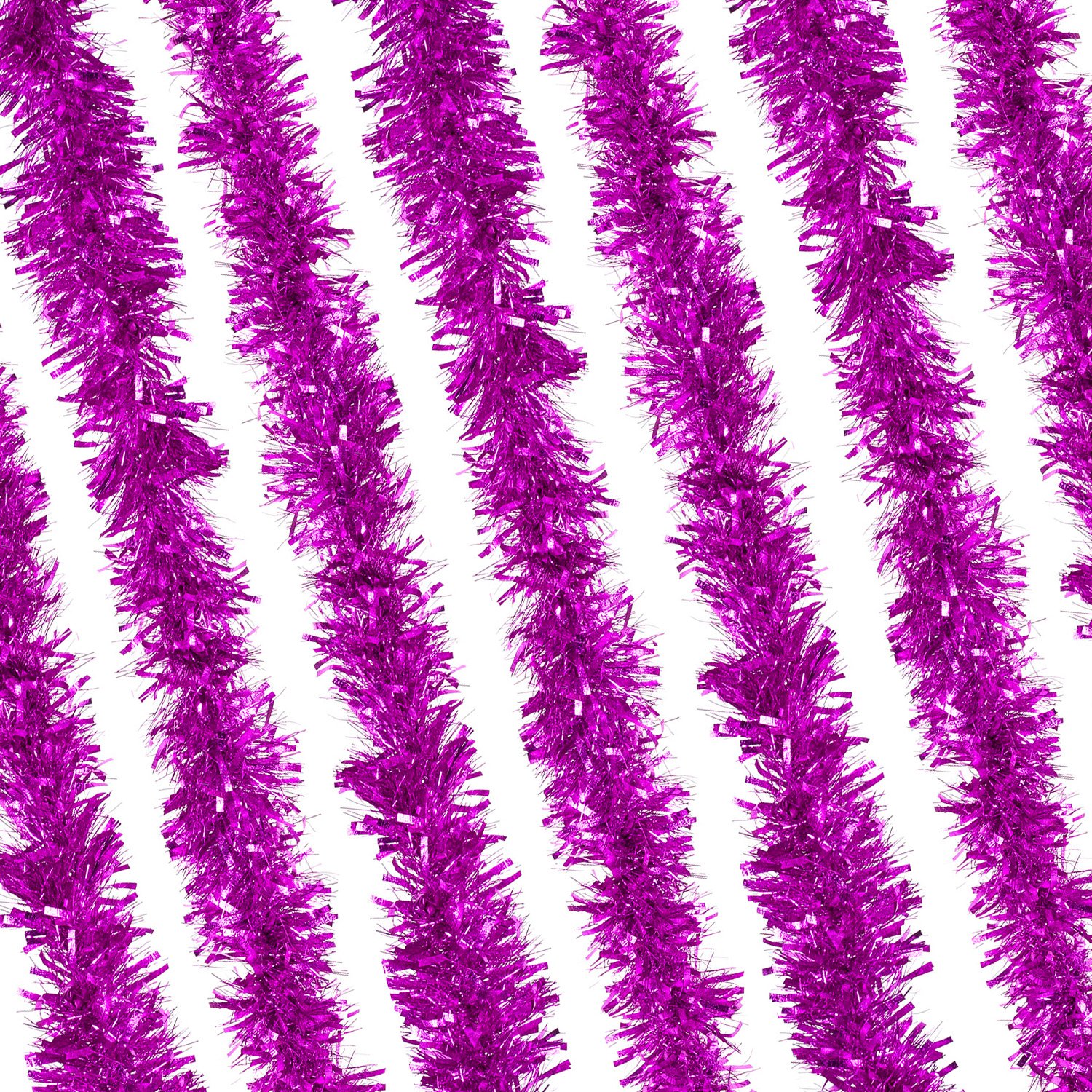 RockParty Luxury Thick Wide Metallic Christmas Tinsel – Festive Holiday Garland Decoration for Xmas Tree, Home, Office & Party Décor - (8 meters, Hot Pink)