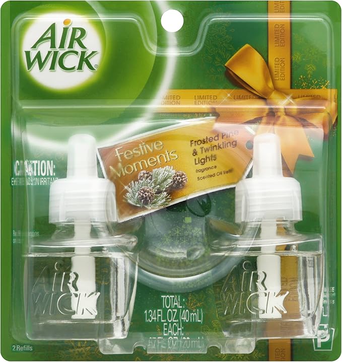 Air Wick Scented Oil Twin Refills Frosted Pine and Twinkling Lights, 1.