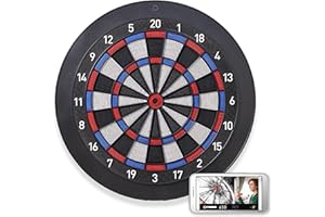 DARTSLIVE Home with Online Electronic Soft Tip Dart Board,15,5inch and Tough Segments,black