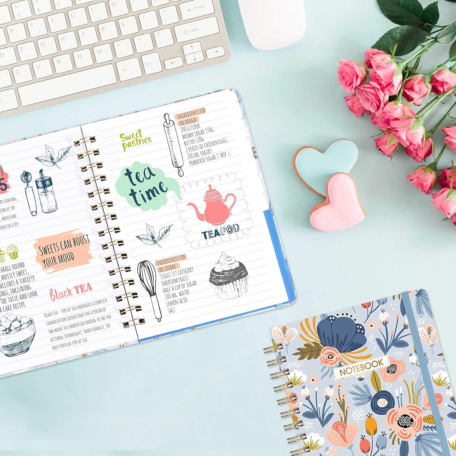Ruled Notebook/Journal - Lined Journal with Premium Thick Paper, 8.45" X 6.38", College Ruled Spiral Notebook/Journal, Banded with Exquisite Inner Pocket, Hardcover : Office Products