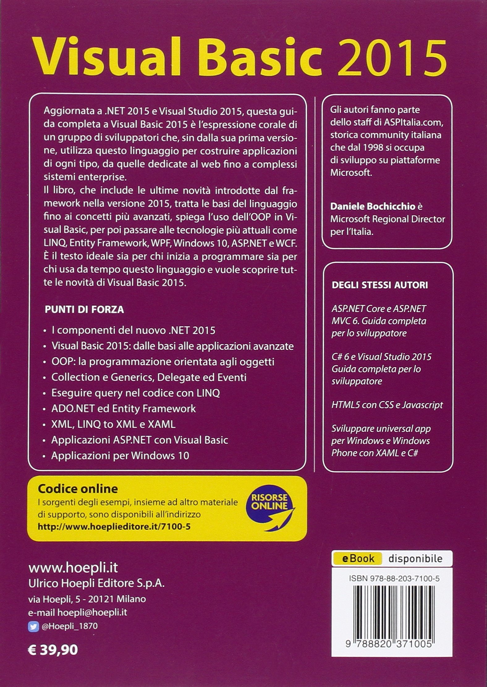 Amazon.it: Visual basic 2015. Guida completa per lo sviluppatore - Daniele  Bochicchio - Libri