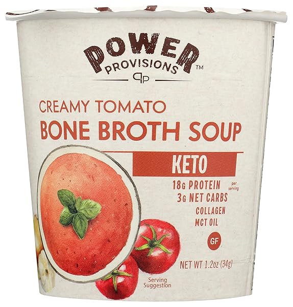 POWER PROVISIONS KETO CREAMY TOMATO BONE BROTH SOUP...