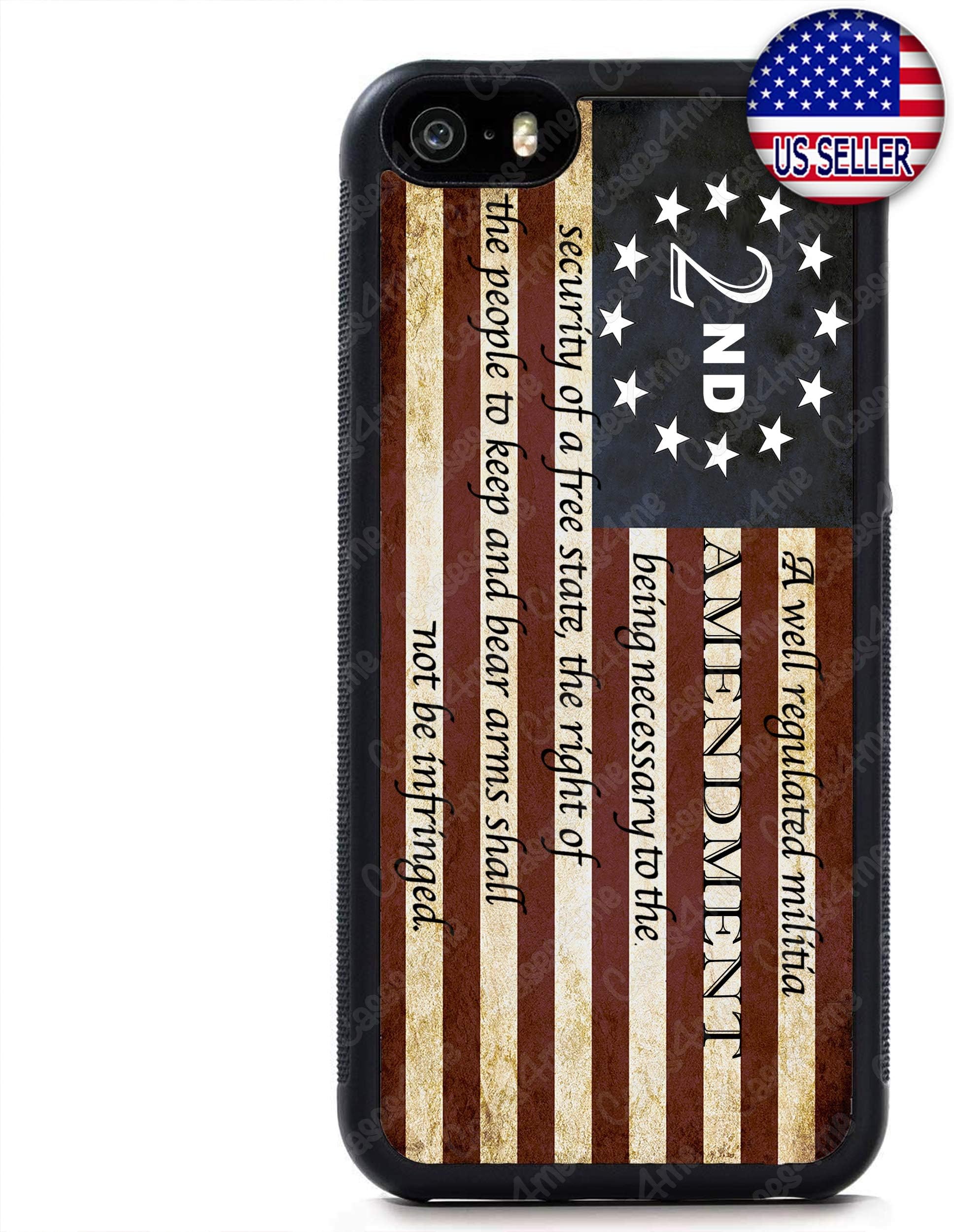 The Right to Bear Arms 2nd Amendment USA Slim Shockproof Hard Rubber Custom Case Cover for iPhone 13 Pro Max 12 11 XS