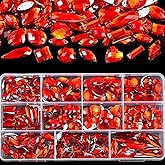 Blinginbox Sew On Rhinestones Flatback Mixed Shape Acrylic Sewing Crystal Rhinestones Gems for Crafts DIY Clothes.（Red）