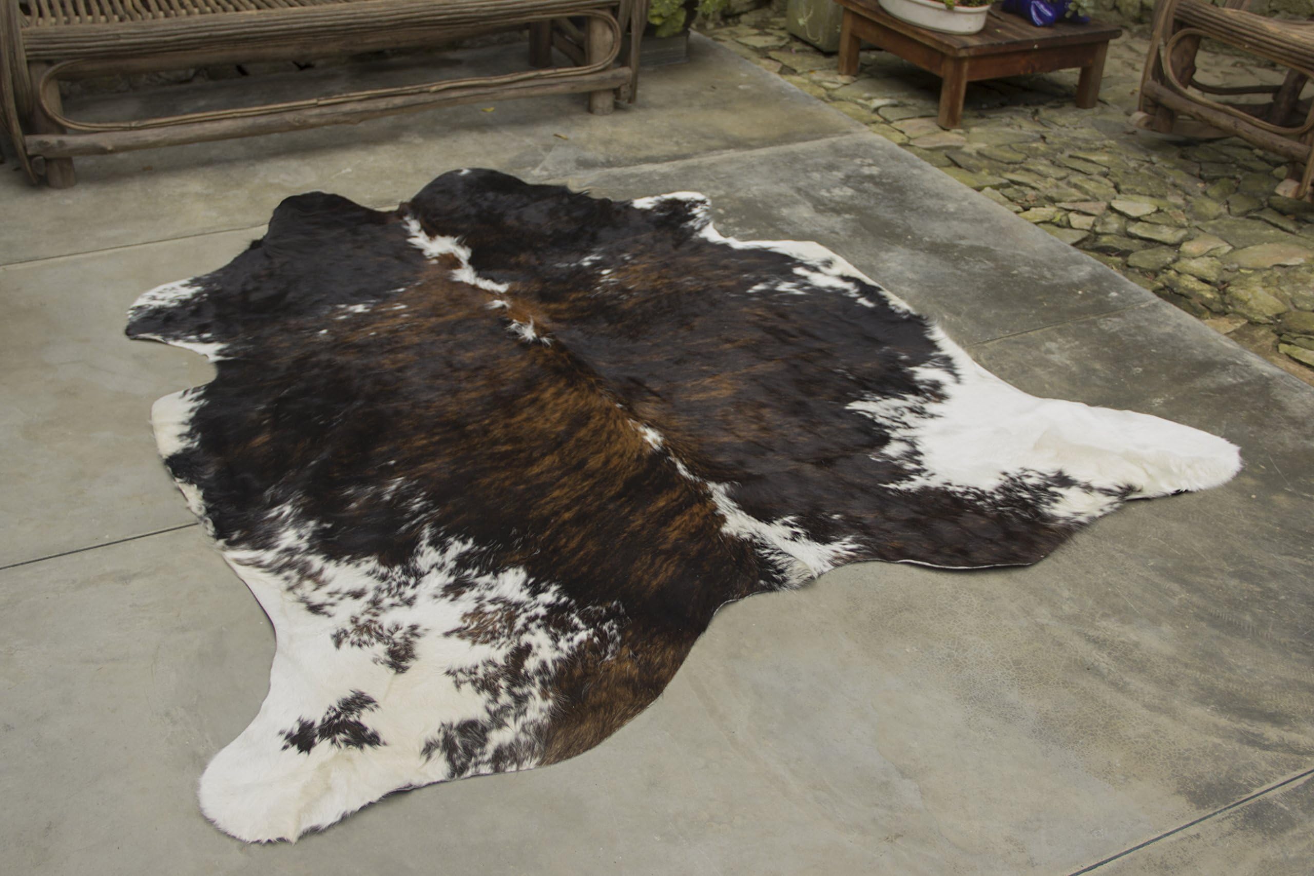 RODEO Rug, Leather, Brindle/White