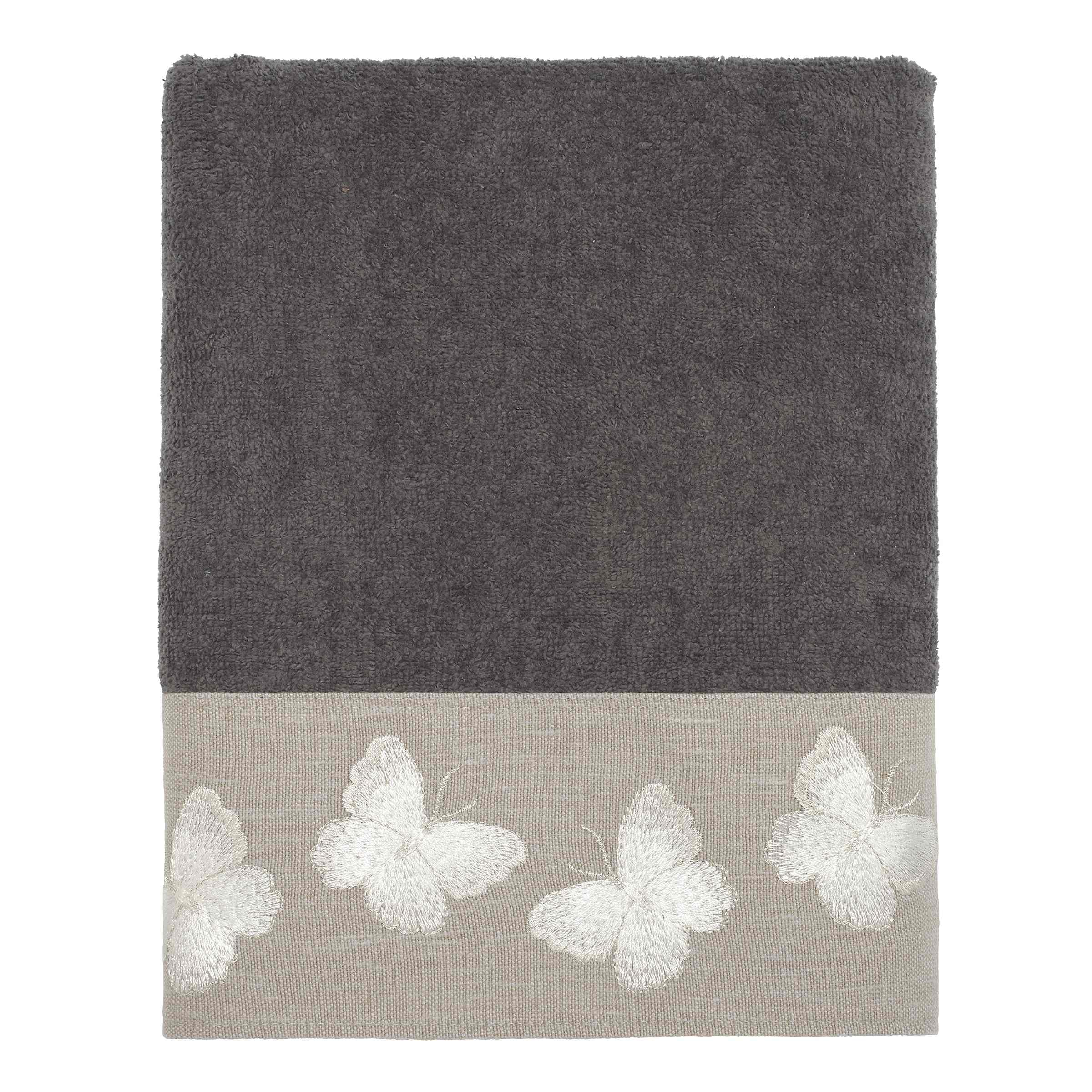 Avanti Linens - Hand Towel, Soft & Absorbent Cotton Towel (Yara Collection, Granite), 30.00" x 16.00"
