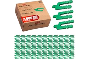 GLAZELOCK Plastic Peel Away Stackable Shims for Leveling 2000 Pieces (3-3/16” Length – 1/32” Thickness) U Shape 5/8” Bolt Hole Tile Spacers to Level Windows, Doors, Floors, Toilet Shims – Made in USA