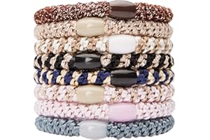 L. Erickson Grab & Go Pony - Sophisticated - 8 Pack Ponytail Holder Hair Ties - Mixed Colors
