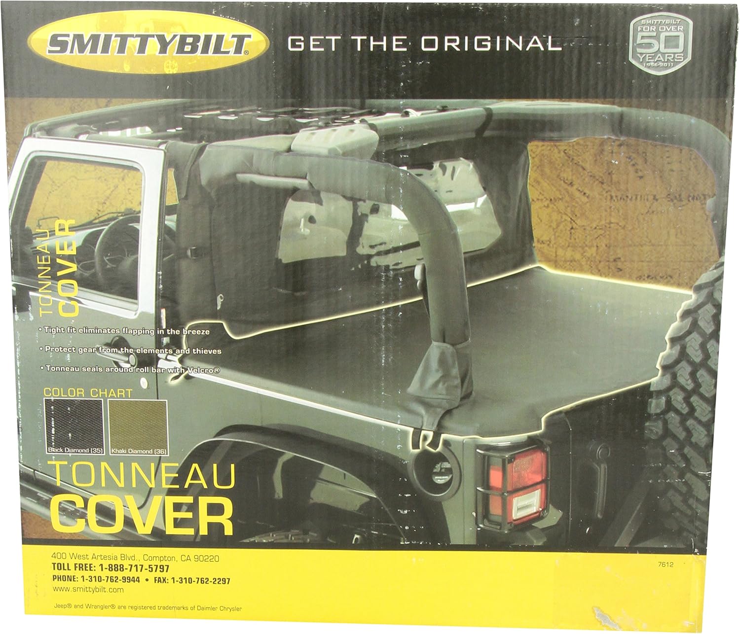 Amazon Com Smittybilt 761235 Black Diamond Tonneau Cover For Jeep Jk 2 Door Automotive