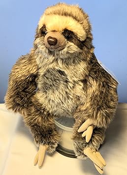 Uni-Toys Faultier Sloth sitzend 26 cm mit Granulat ohne Klett Plüschtier Kuscheltier