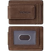 Toughergun Slim Wallet for Men RFID Blocking Money Clip, Minimalist Front Pocket Credit Card Holder, Magnetic Thin Mens Wallets with ID Window