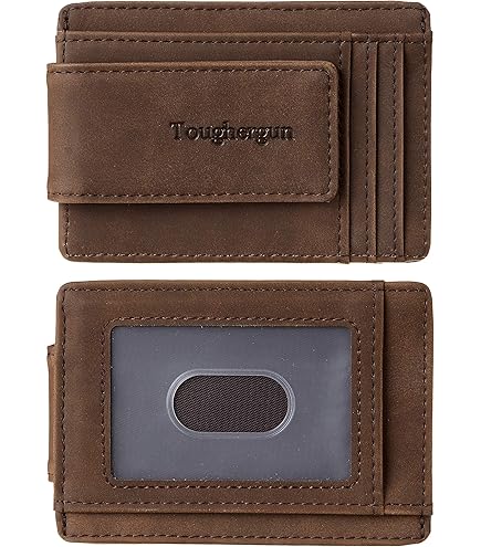 HOPSOOKEN Money Clip RFID Front Pocket Wallet Men Leather Slim