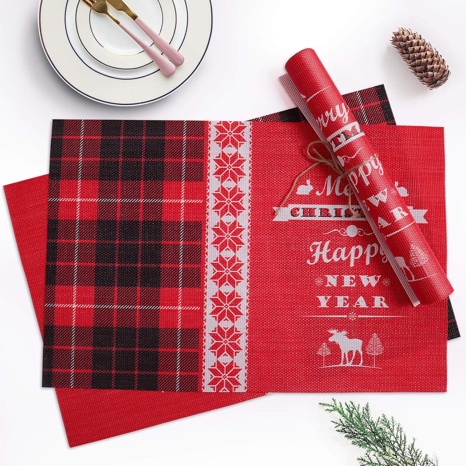 Set Of 4 Christmas Placemats Home Living Linens Safarni Org