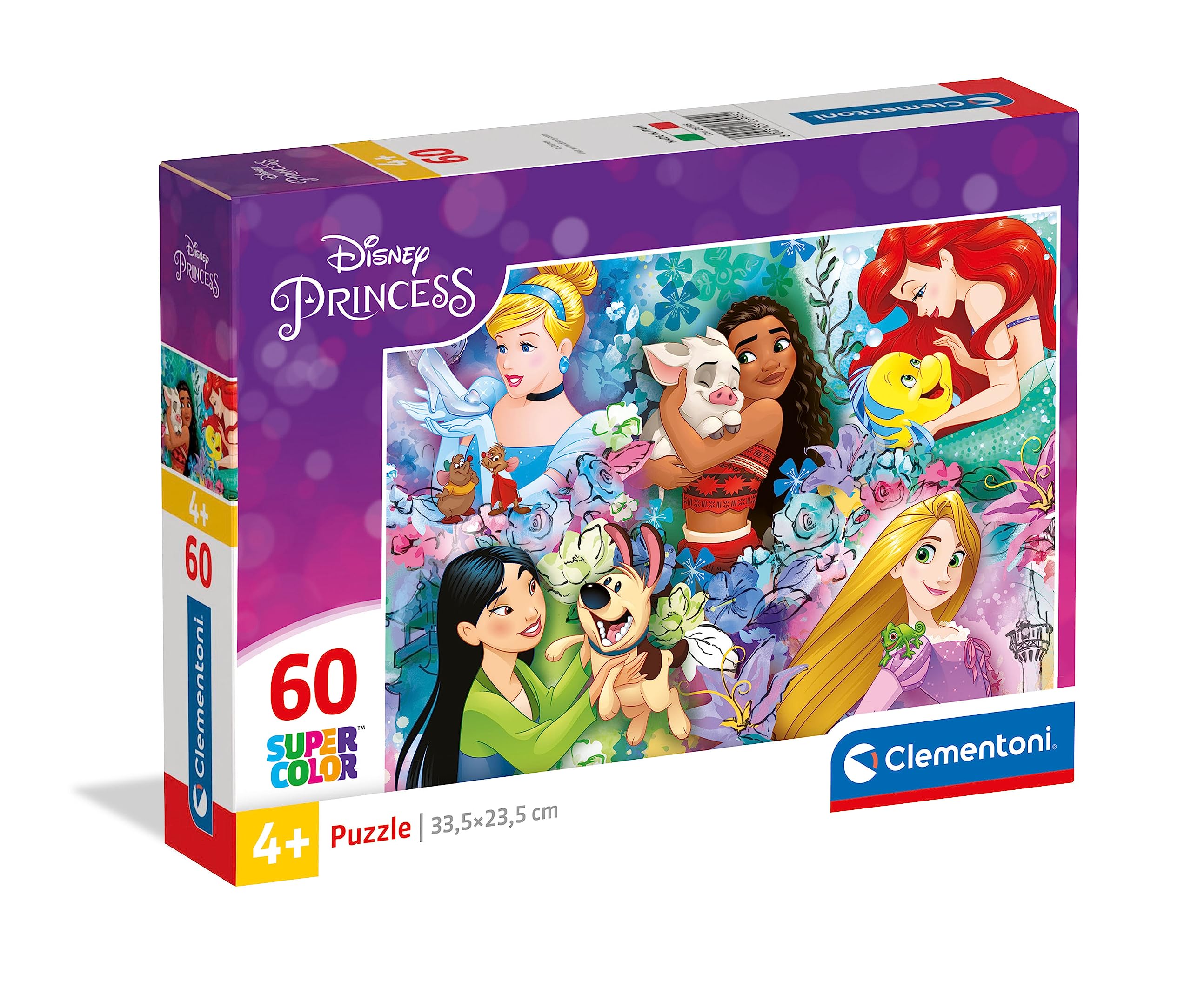 Clementoni - 26995 - Supercolor Puzzle - Disney Princess - 60 pieces - Made in Italy - jigsaw puzzle children age 5+