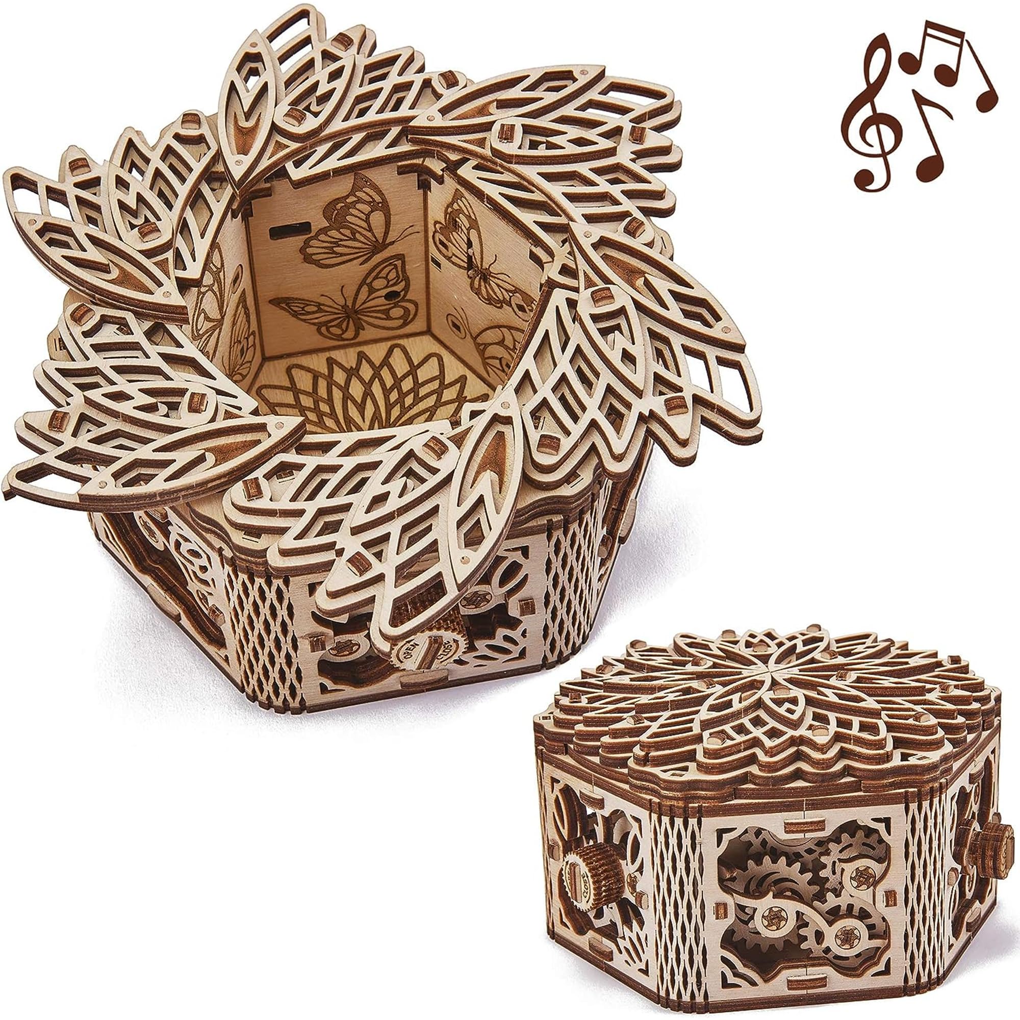 Wood Trick Für Elise Wooden Music Box Kit - Keepsake & Jewelry Box - 3D Wooden Puzzle for Adults and Kids to Build - DIY