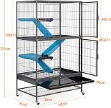 Yaheetech 2-Story Small Animal Cage on Rolling Stand 137cm Black view 2