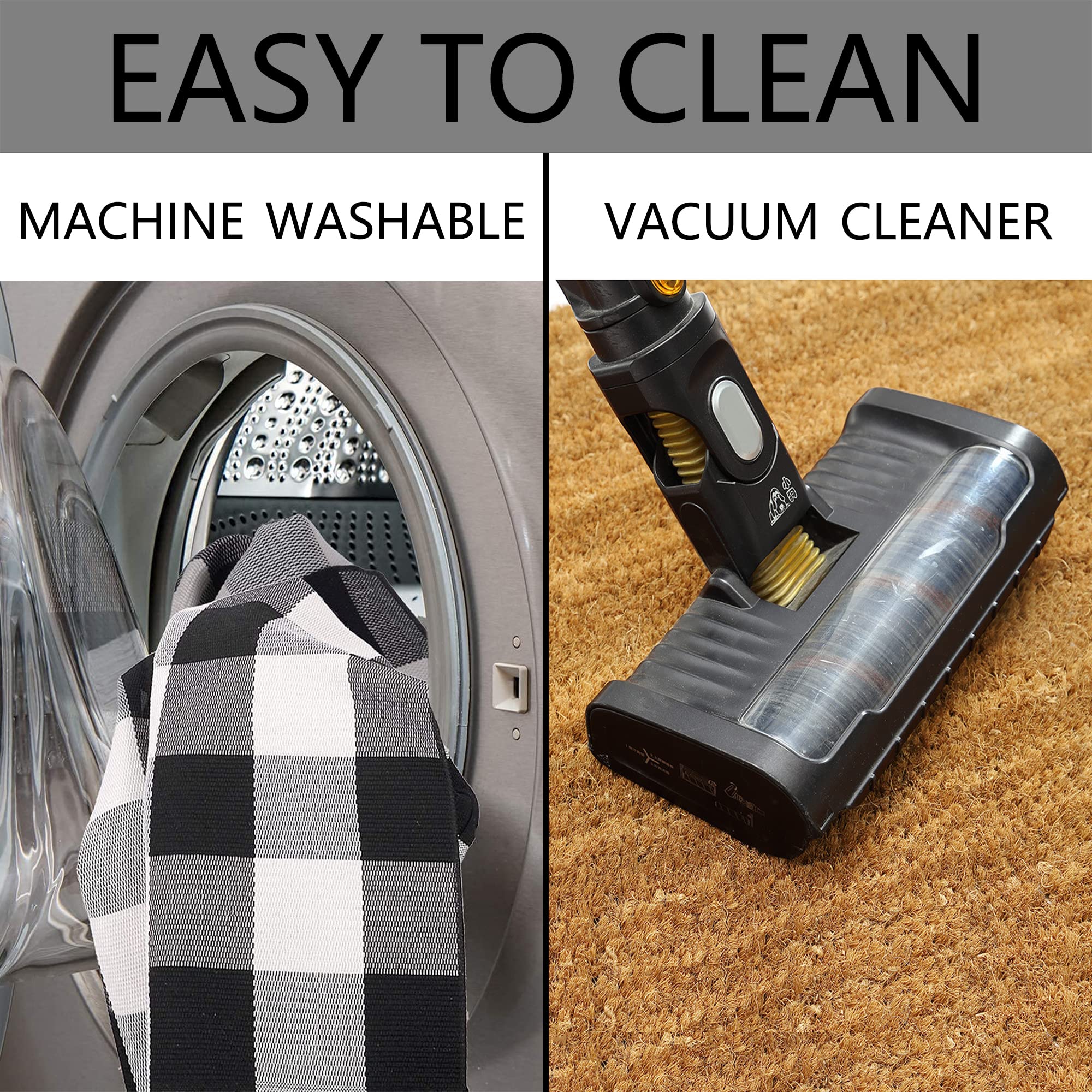 100% Coco Coir Welcome Mat + 28 x 43 Inches Buffalo Plaid Rug Combo Set - Farmhouse Front Porch Entryway Fall Decor Floor Mat, Doormat Indoor Outdoors Spring Mats Home Sweet Home - Image 6