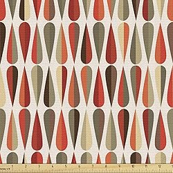 Ambesonne Retro Fabric by The Yard Sixties and