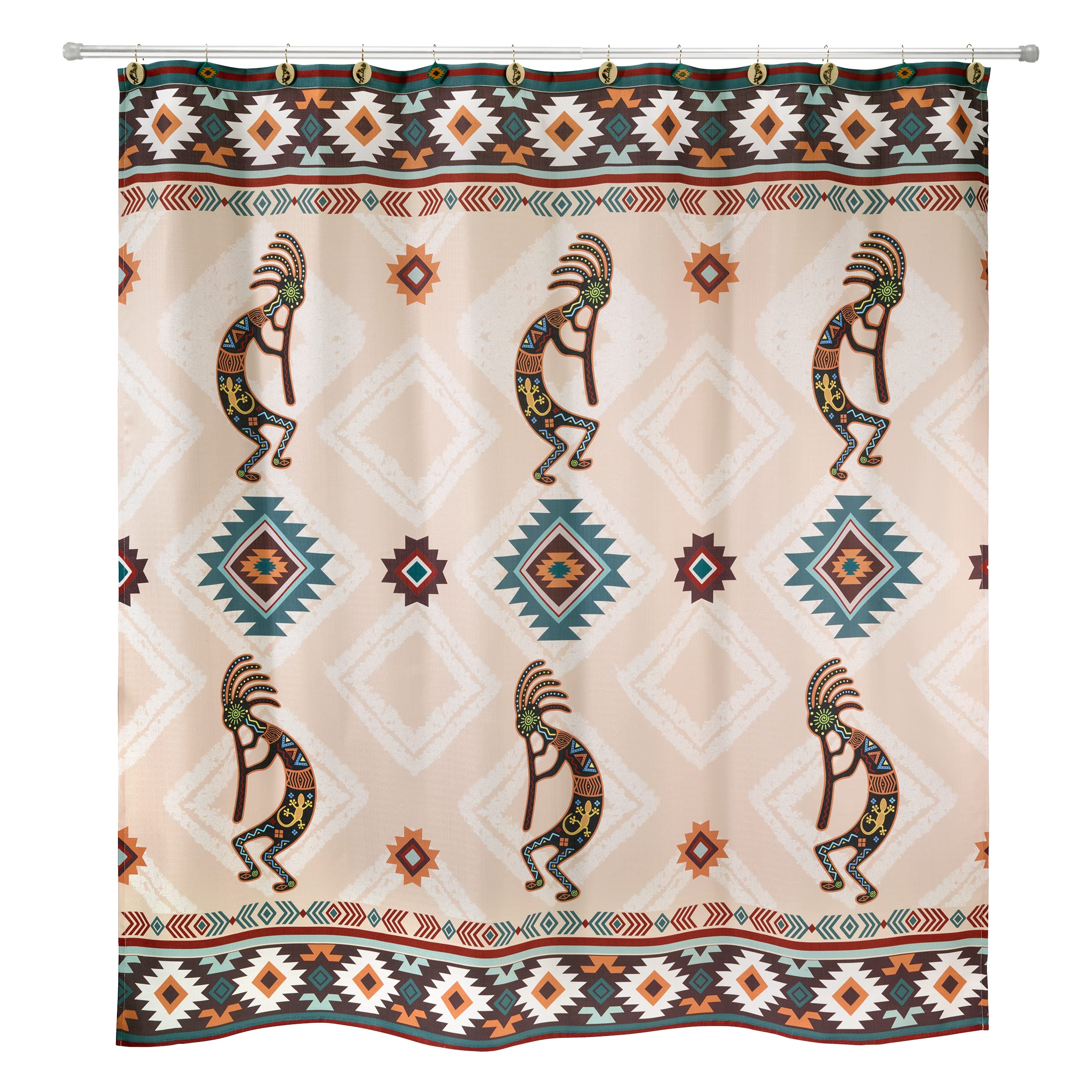 Avanti Linens - Fabric Shower Curtain, Decorative Bathroom Essentials (Navajo Dance Collection, 72")