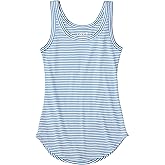 Ann Taylor LOFT Women's Essential Layering Cotton Tank Top (XX-Small, Blue Striped Shirttail)