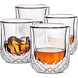 BTaT- Whiskey Glasses Double Wall, Bourbon Glasses, Set of 4, Cocktail Glasses, Scotch Glasses, Old Fashioned Glass, Rocks Gl