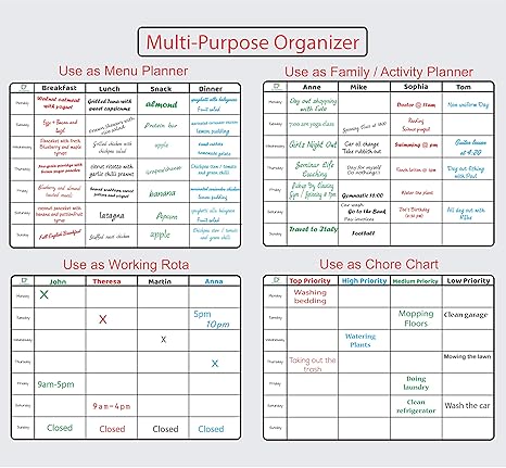 Pizarra Magnética Blanca Para Planificación Semanal De Actividades ...