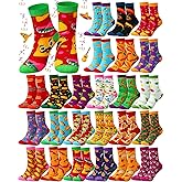 Shinymoon 24 Pairs Taco Socks for Men Women Mexican Fiesta Socks Bulk Novelty Cinco De Mayo Mexican Crew Sock Gifts