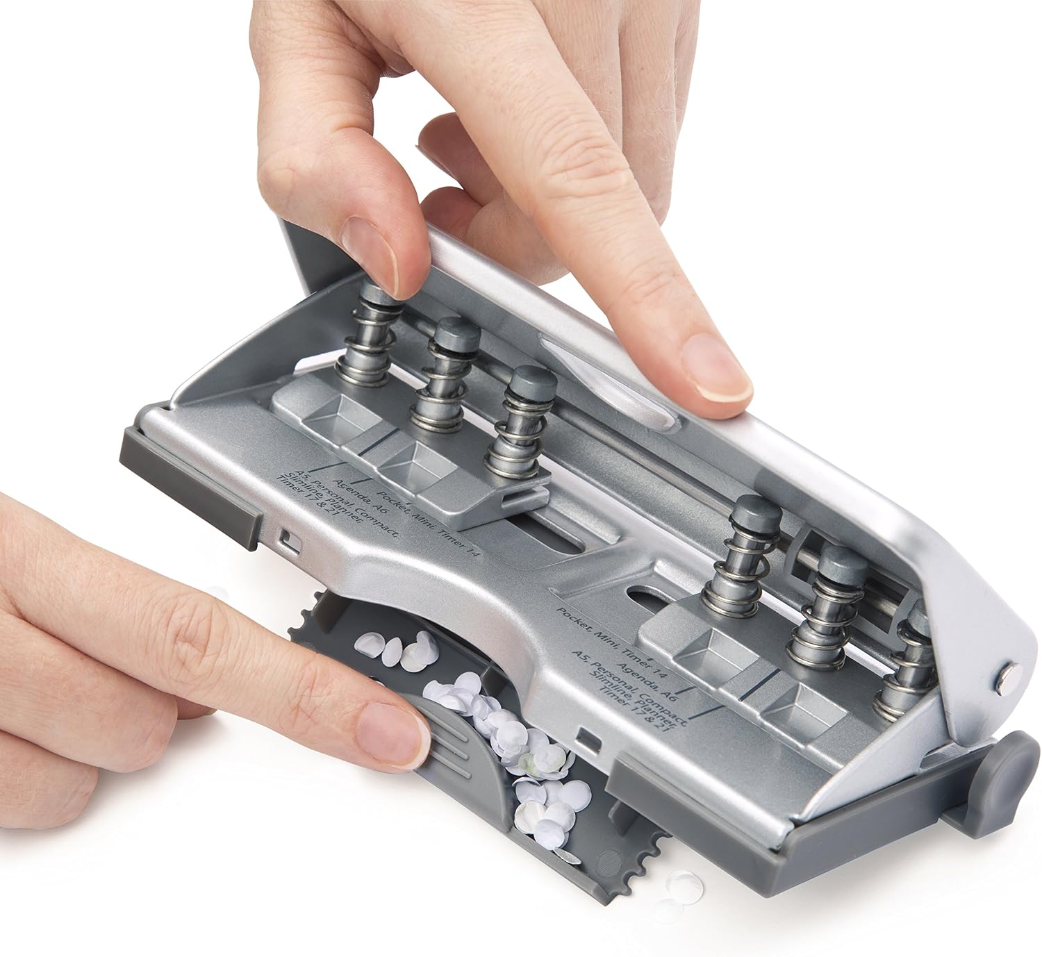 Rapesco 1344 Adjustable 6-Hole Organiser/Diary Punch, 10 Sheet Capacity, Silver - Image 5