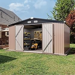 Aoxun 12'x10' Outdoor Metal Storage Shed with