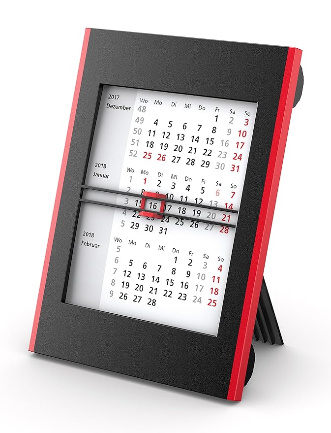 3-Monats-Tischkalender 2018 + 2019 Roll-Up - 13 x 18 cm - Design-Modell 