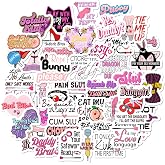 TinymalsDesign 50pcs BDSM Stickers Pack, Vinyl Stickers for Adults, Bondage & Kinky Stickers for Laptops, Water Bottles, Guitars, Computers, Phones & More