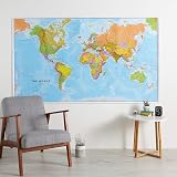 Maps International Huge World Map Political 2025 201cm x 116.5cm Front Sheet view 2