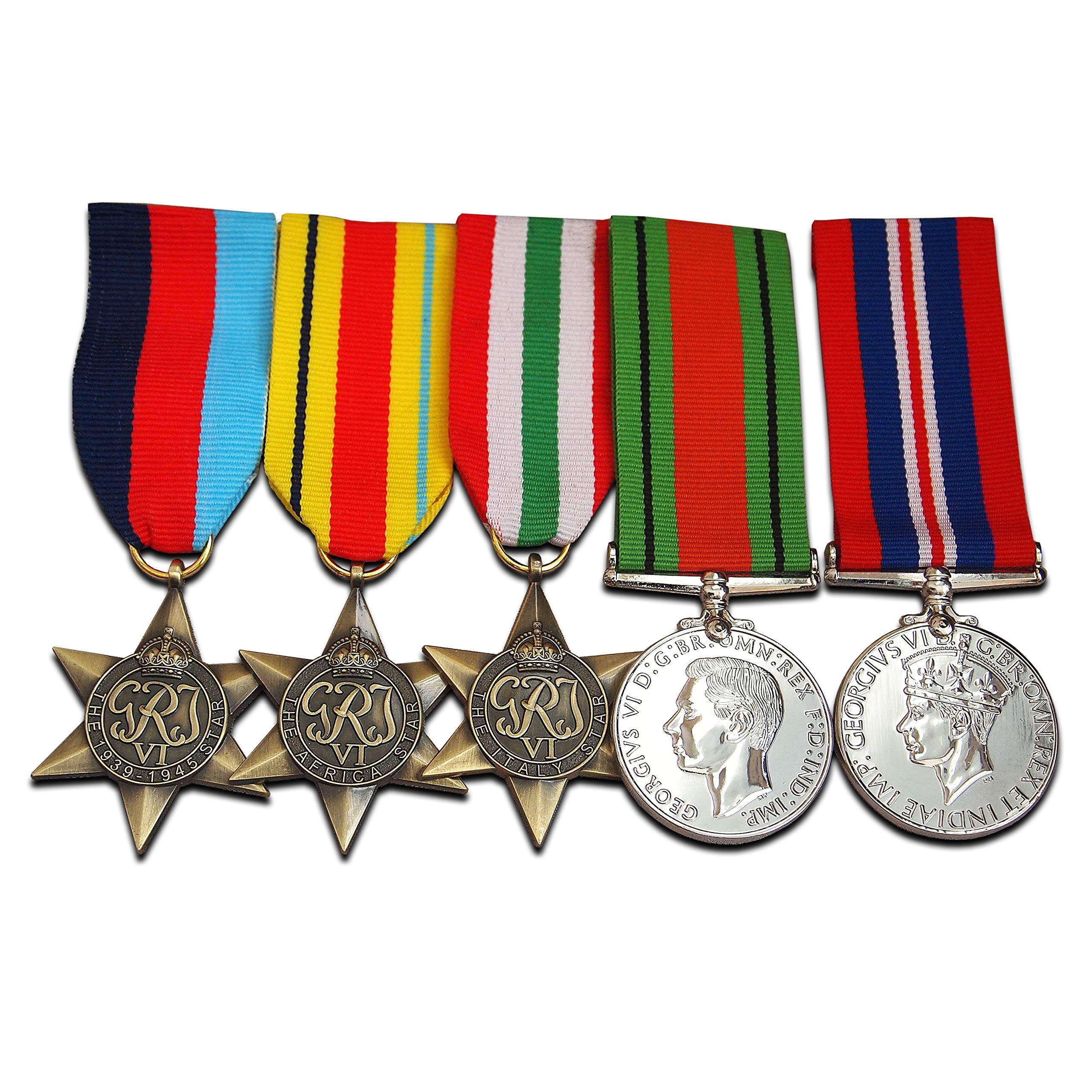 Trikoty WW2 Military Medals Set 5x Award Royal British Army Service Corps Group War and Defence medal Repro