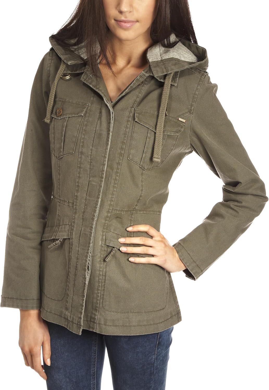 Wrangler Eden Canvas Women's Jacket Dusty Olive Small Amazon.co.uk