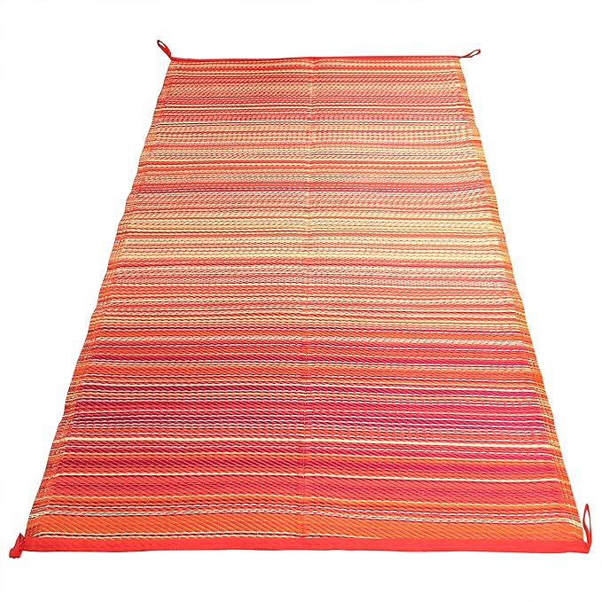 Indoor Outdoor Rug 6x9 ft Reversible, Easy Care