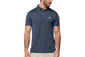 INTO THE AM Performance Dri Fit Polo Shirts for Men S-4XL - Quick Dry Moisture Wicking Athletic Sport Collar Work Shirts