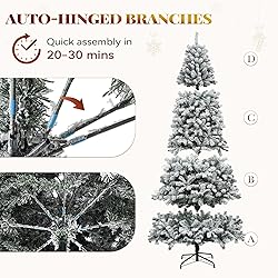 YITAHOME Prelit Snow Flocked Artificial Full