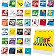 Gethelud 40 Pages Funny Desk Sign, Desktop Flip Book 34 Different Fun and Flip-Over Messages Plus 6 Pages Erasable Blank Cards for Office Gifts Desk Accessories