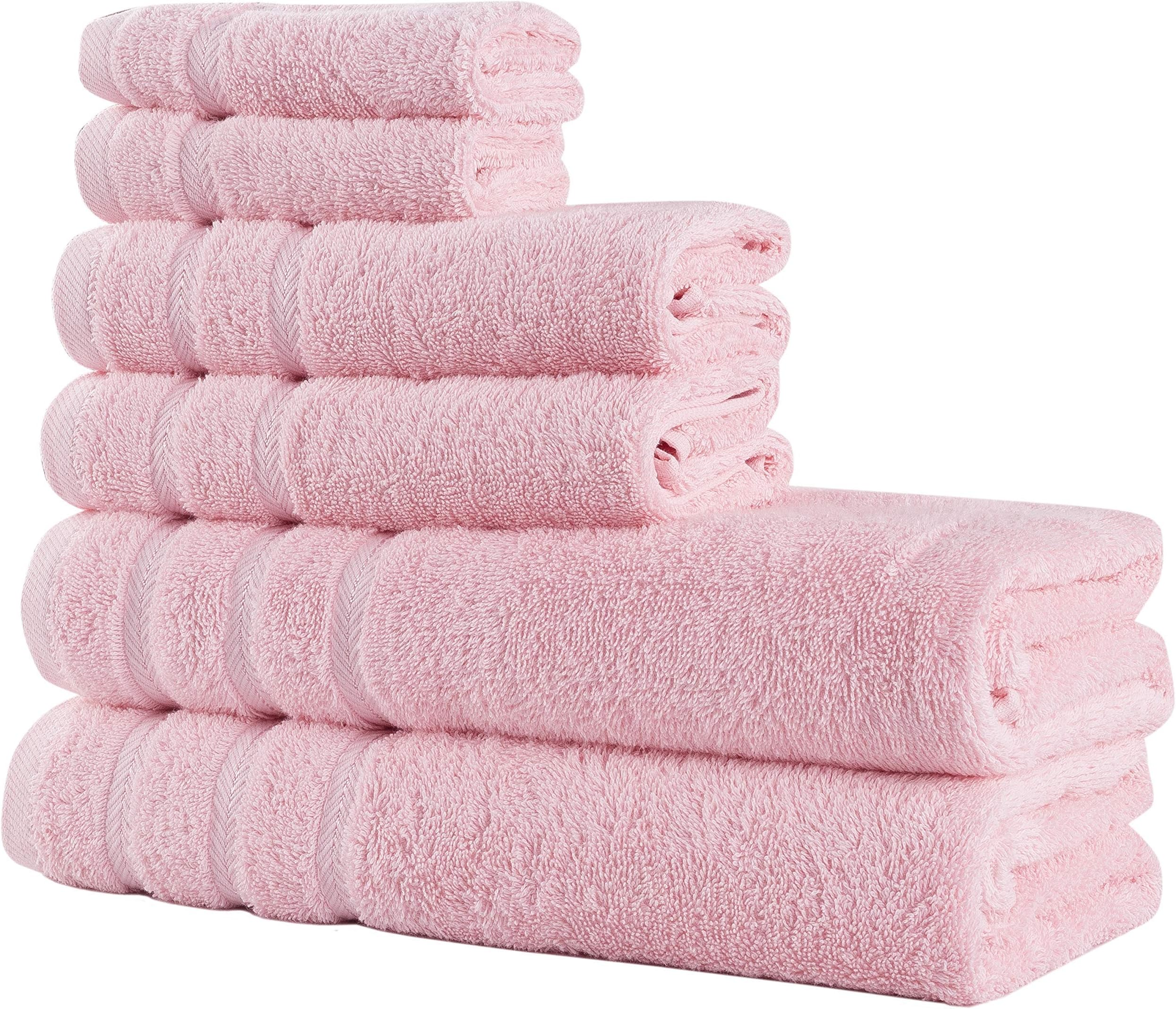 Comfort Realm Ultra Soft 6 Piece Towel Set, Combed Cotton 600 GSM 100 Percent Cotton, 2 Bath Towels, 2 Hand Towels, 2 Face Towel