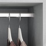 Emuca Wardrobe Oval Hanging Rail Kit 750mm with End Supports Chromed view 3