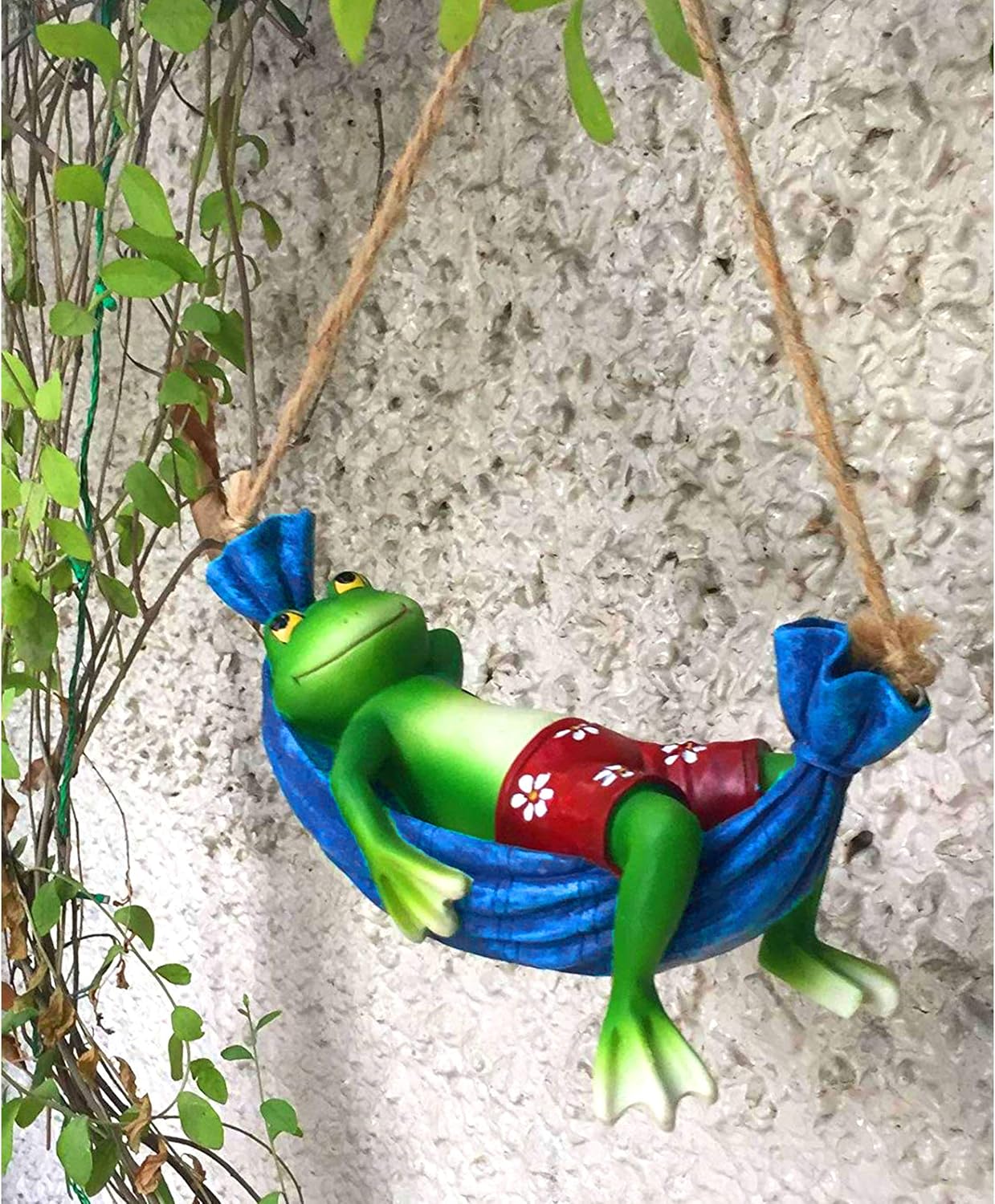 TIED RIBBONS Frog on Hammock Hanging Frog Statue, Multicolor, 21 X 9.5 Cm - Image 4