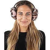 Funky Junque Women’s Leopard Print Pom Beanie & Gloves Set – Cozy Knit Winter Hat, Stylish Cheetah Cold Weather Accessories