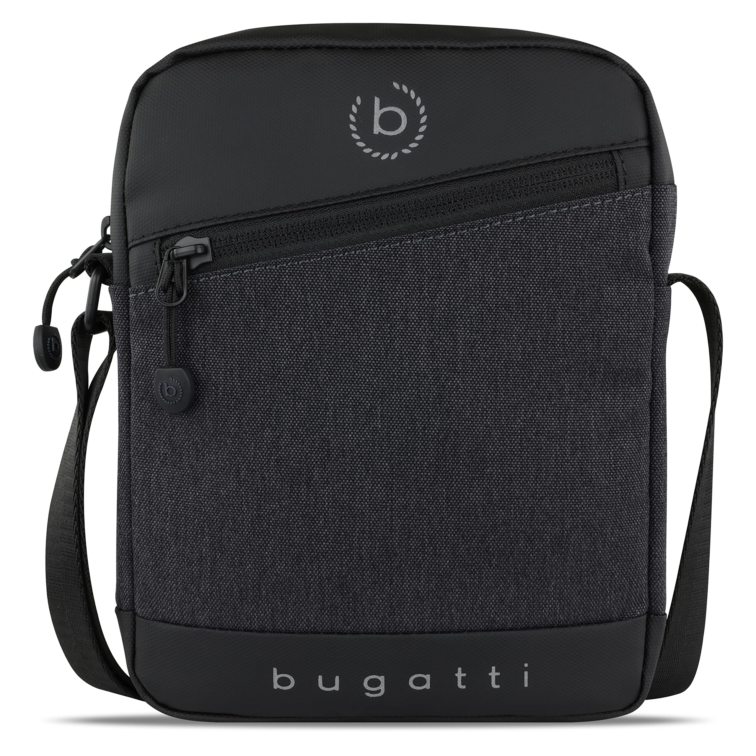 bugatti Universum Shoulder Bag Mens Messenger Bag, Crossbody, 10 inch Tablet - Black