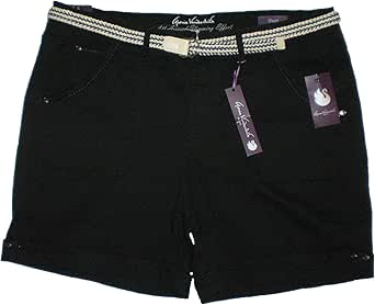 Gloria Vanderbilt Womens Milah Stretch Denim Black Slimming Shorts Size 14 New at Amazon Womenâs 