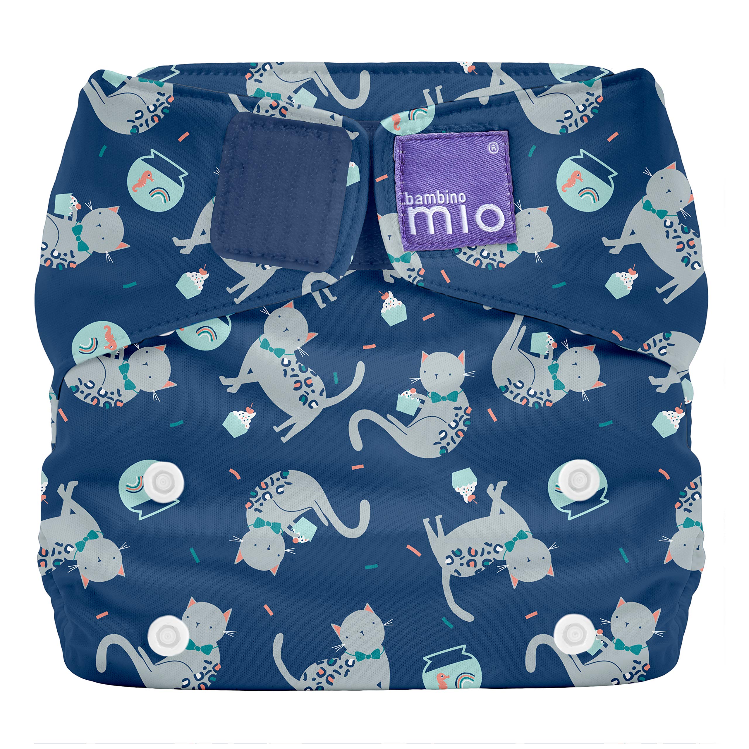 Bambino Mio, Miosolo Classic All-in-One Reusable Nappy, Eco Chemical Free Nappy (Feline Fiesta, One Size)